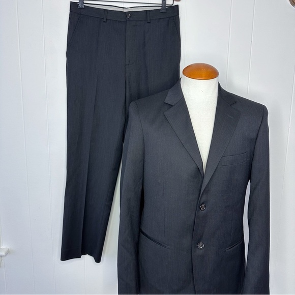United Colors of Benetton Charcoal Striped SUIT - Picture 1 of 12